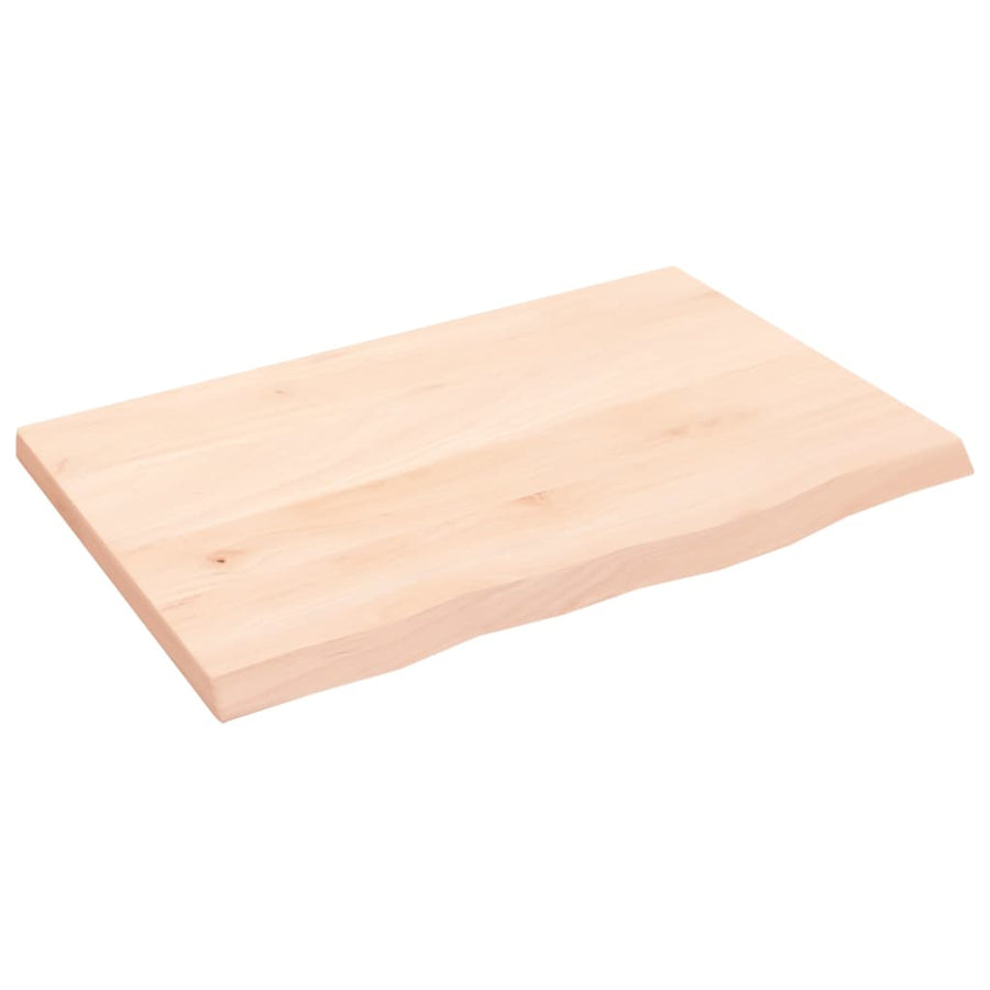 Wastafelblad 60X40X2 Cm Onbehandeld Massief Hout Naturel 60 x 40 x 2 cm
