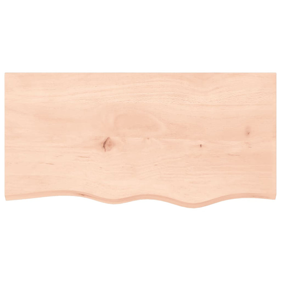 Wastafelblad Onbehandeld Massief Hout Naturel 80 x 40 x 2 cm