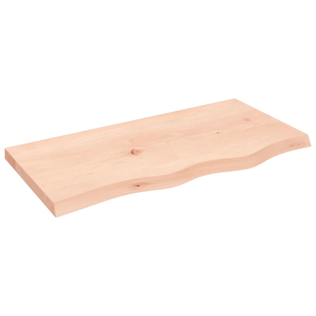 Wastafelblad 80X40X(2-4) Cm Onbehandeld Massief Hout Naturel 80 x 40 x 4 cm
