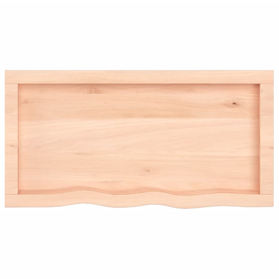 Wastafelblad 80X40X(2-4) Cm Onbehandeld Massief Hout Naturel 80 x 40 x 4 cm