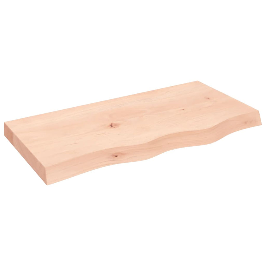 Wastafelblad 80X40X(2-6) Cm Onbehandeld Massief Hout Naturel 80 x 40 x 6 cm