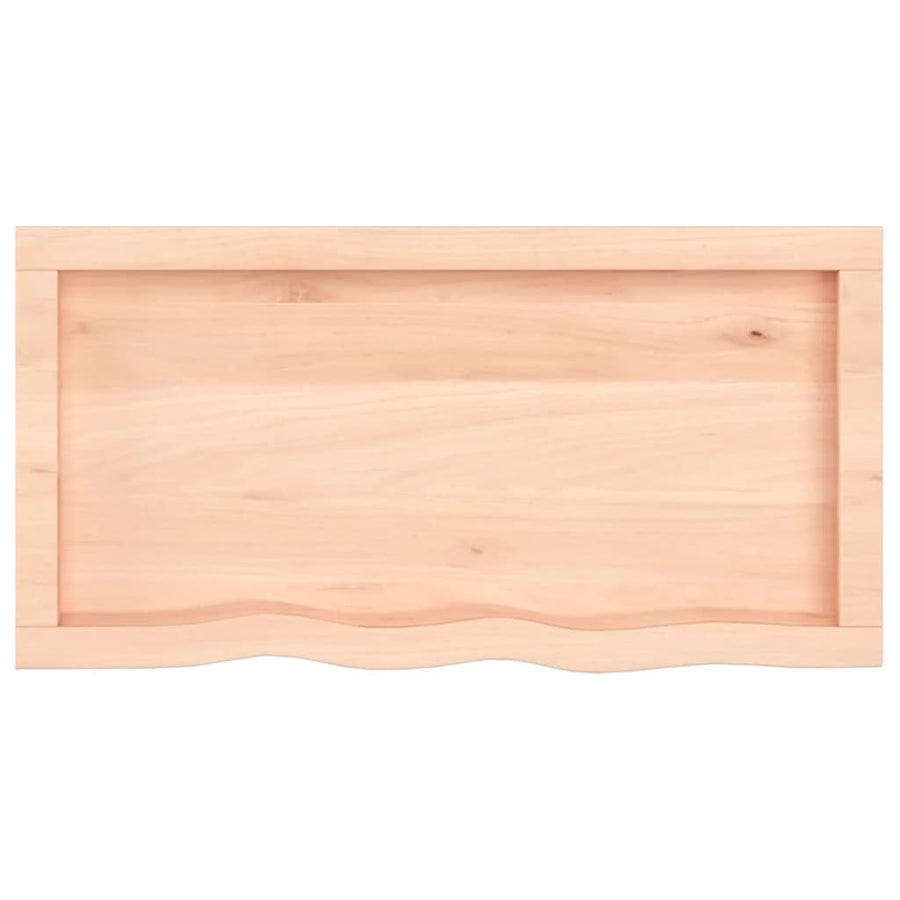 Wastafelblad 80X40X(2-6) Cm Onbehandeld Massief Hout Naturel 80 x 40 x 6 cm