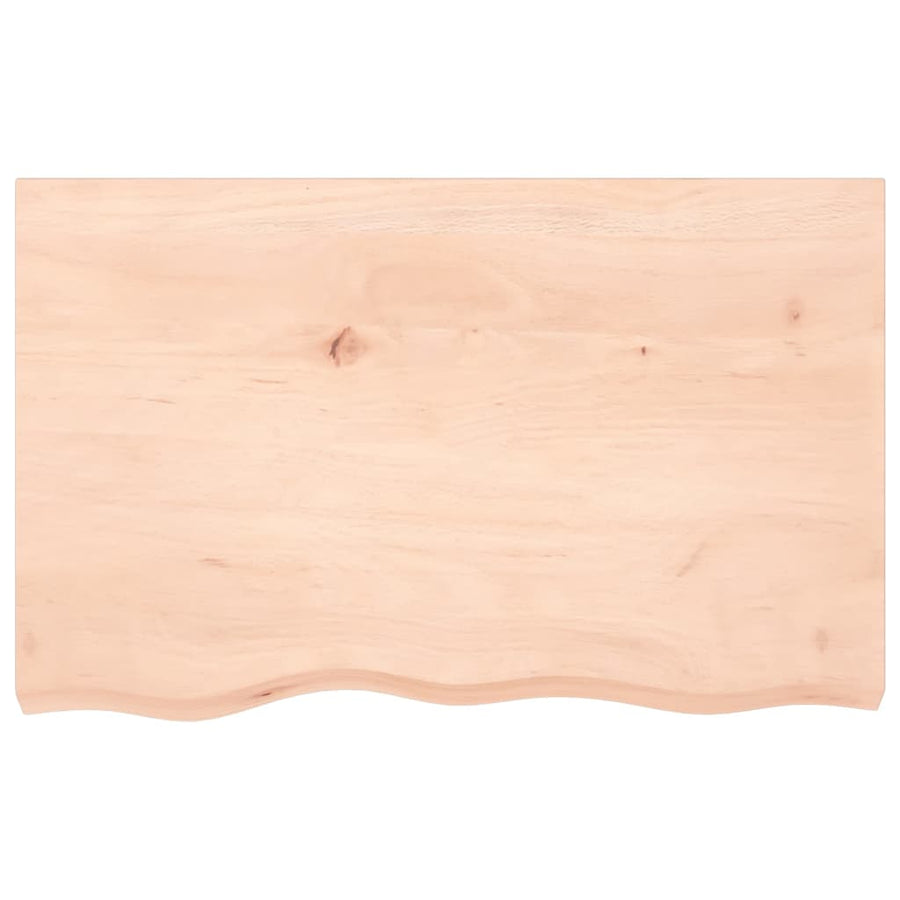 Wastafelblad 80X50X(2-6) Cm Onbehandeld Massief Hout Naturel 80 x 50 x 6 cm
