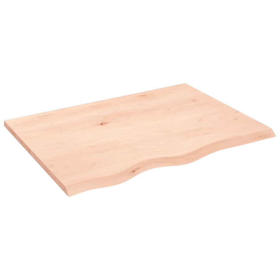 Wastafelblad Onbehandeld Massief Hout Naturel 80 x 60 x 2 cm