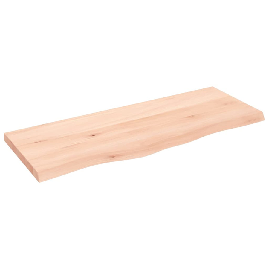Wastafelblad 100X40X(2-4) Cm Onbehandeld Massief Hout Naturel 100 x 40 x 4 cm