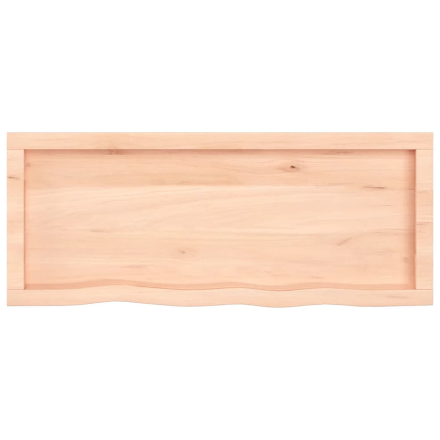 Wastafelblad 100X40X(2-4) Cm Onbehandeld Massief Hout Naturel 100 x 40 x 4 cm