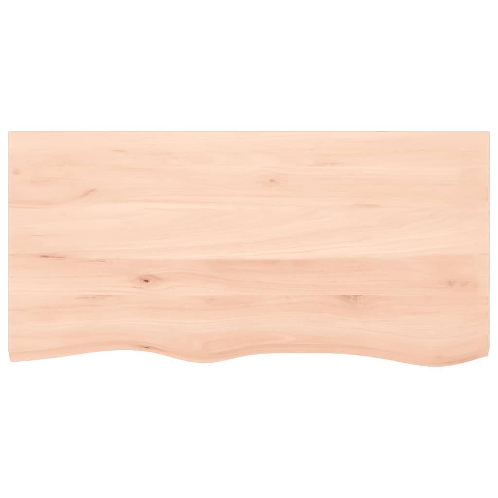 Wastafelblad 100X50X(2-6) Cm Onbehandeld Massief Hout Naturel 100 x 50 x 6 cm