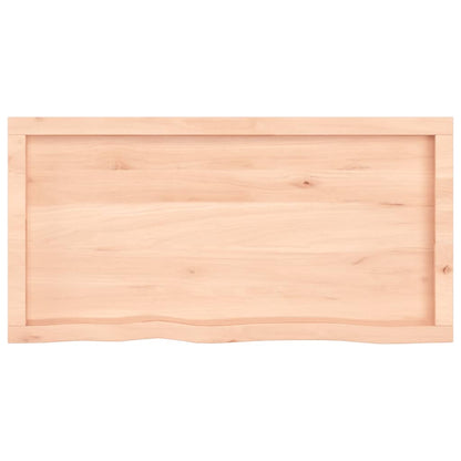 Wastafelblad 100X50X(2-6) Cm Onbehandeld Massief Hout Naturel 100 x 50 x 6 cm