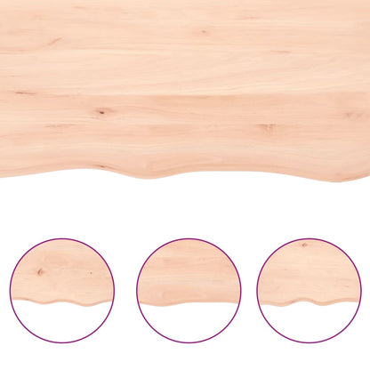 Wastafelblad 100X50X(2-6) Cm Onbehandeld Massief Hout Naturel 100 x 50 x 6 cm