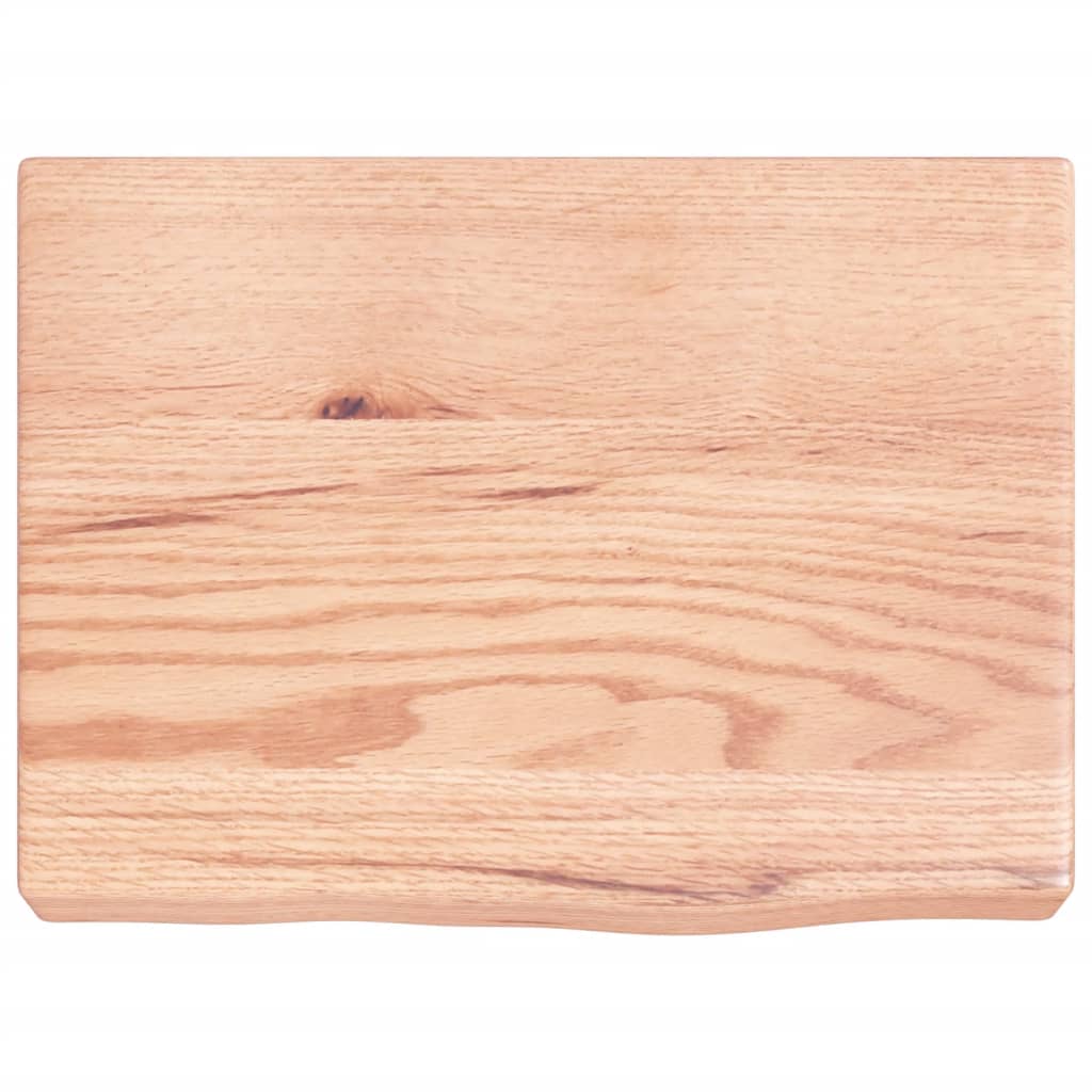Wastafelblad 40X30X(2-6) Cm Behandeld Massief Hout Lichtbruin 40 x 30 x 6 cm