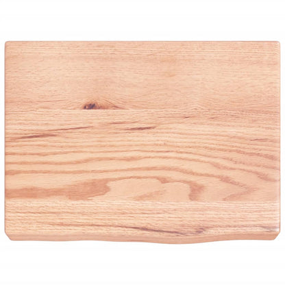 Wastafelblad 40X30X(2-6) Cm Behandeld Massief Hout Lichtbruin 40 x 30 x 6 cm