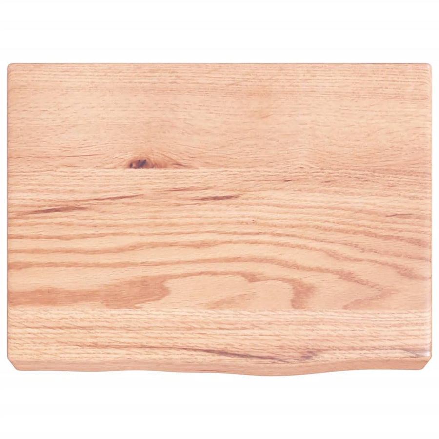 Wastafelblad 40X30X(2-6) Cm Behandeld Massief Hout Lichtbruin 40 x 30 x 6 cm