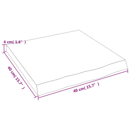 Wastafelblad 40X40X(2-4) Cm Behandeld Massief Hout Lichtbruin 40 x 40 x 4 cm
