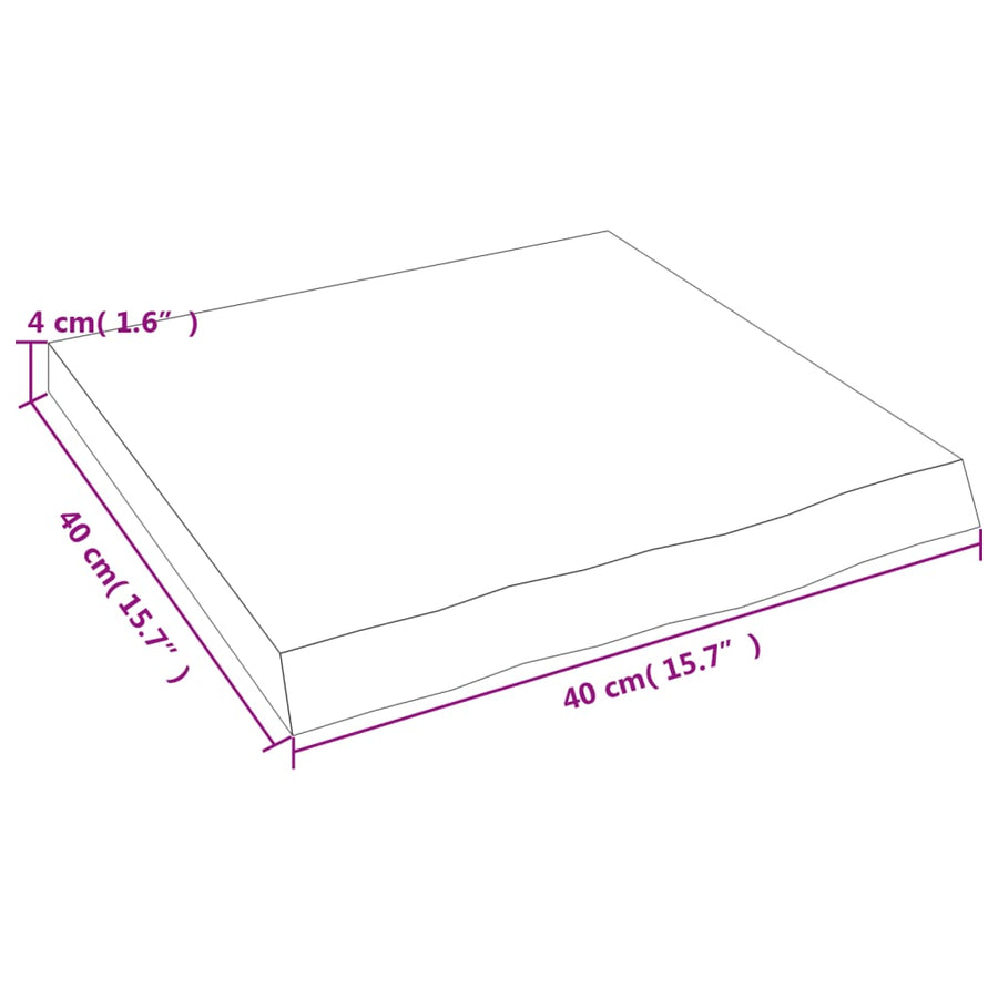 Wastafelblad 40X40X(2-4) Cm Behandeld Massief Hout Lichtbruin 40 x 40 x 4 cm