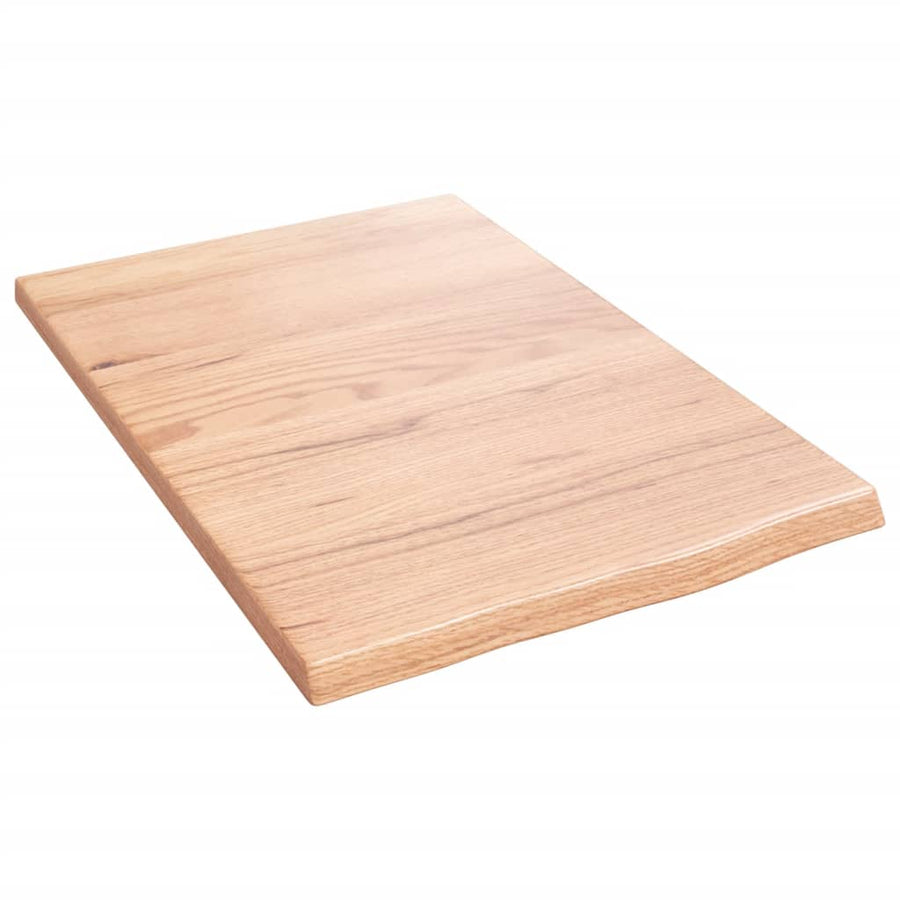 Wastafelblad 40X60X2 Behandeld Massief Hout Lichtbruin 40 x 60 x 2 cm