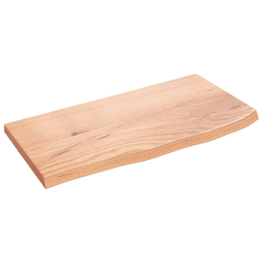 Wastafelblad 60X30X2 Behandeld Massief Hout Lichtbruin 60 x 30 x 2 cm