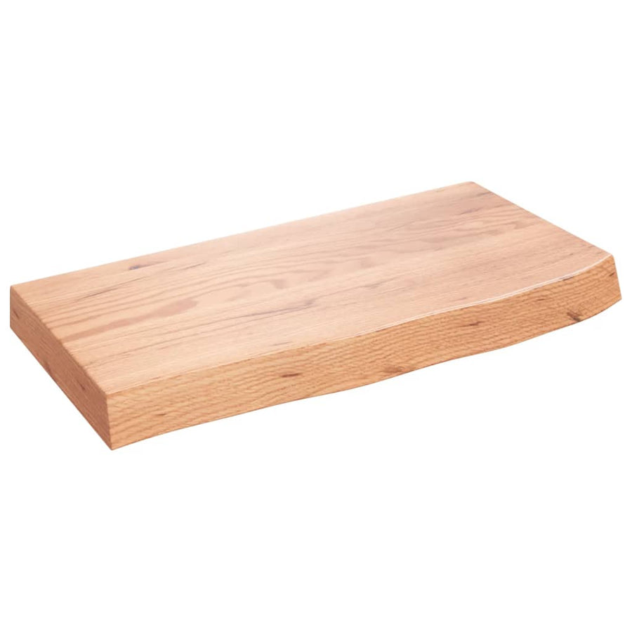 Wastafelblad 60X30X(2-6) Cm Behandeld Massief Hout Lichtbruin 60 x 30 x 6 cm