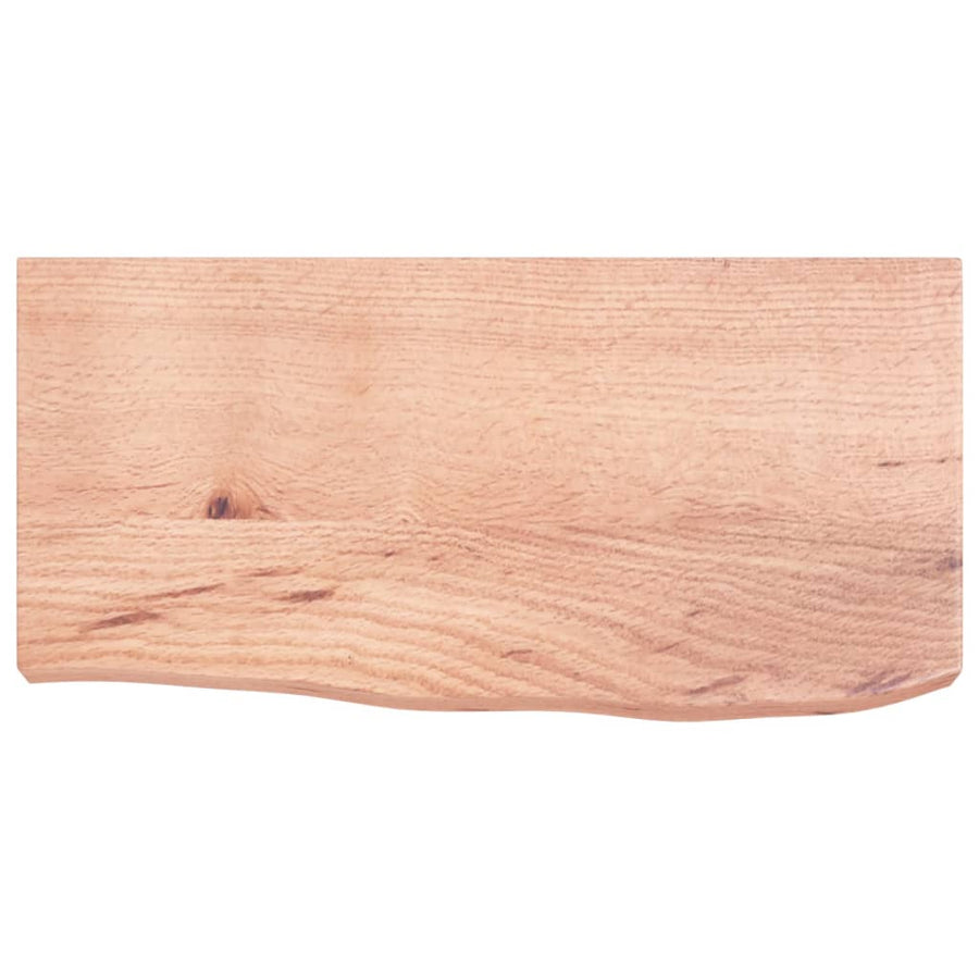 Wastafelblad 60X30X(2-6) Cm Behandeld Massief Hout Lichtbruin 60 x 30 x 6 cm