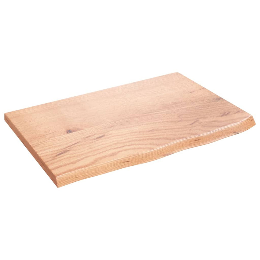 Wastafelblad 60X40X2 Behandeld Massief Hout Lichtbruin 60 x 40 x 2 cm
