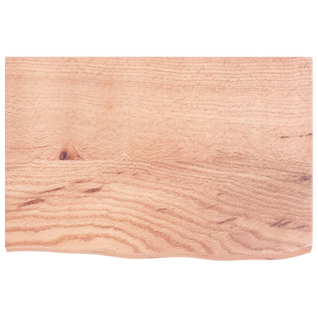 Wastafelblad 60X40X2 Behandeld Massief Hout Lichtbruin 60 x 40 x 2 cm