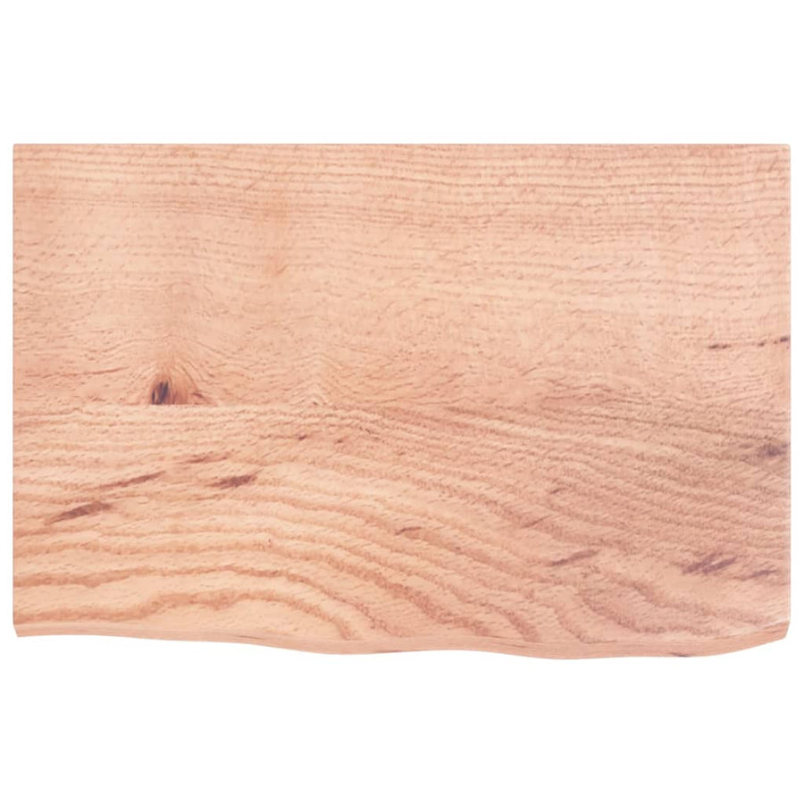 Wastafelblad 60X40X2 Behandeld Massief Hout Lichtbruin 60 x 40 x 2 cm