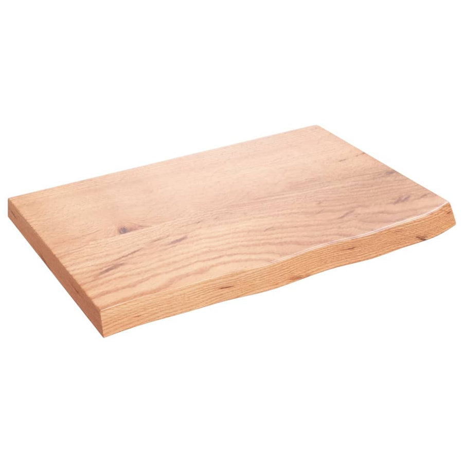 Wastafelblad 60X40X(2-4) Cm Behandeld Massief Hout Lichtbruin 60 x 40 x 4 cm