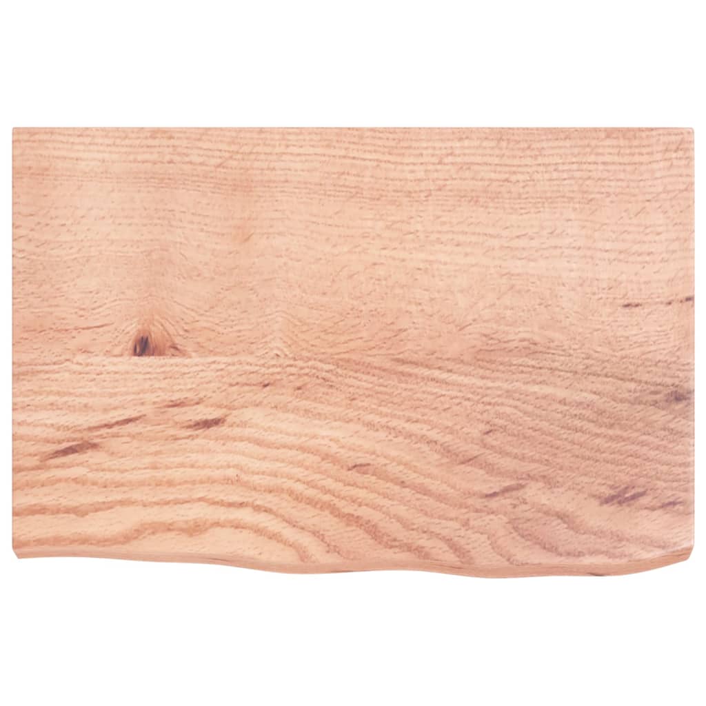 Wastafelblad 60X40X(2-4) Cm Behandeld Massief Hout Lichtbruin 60 x 40 x 4 cm