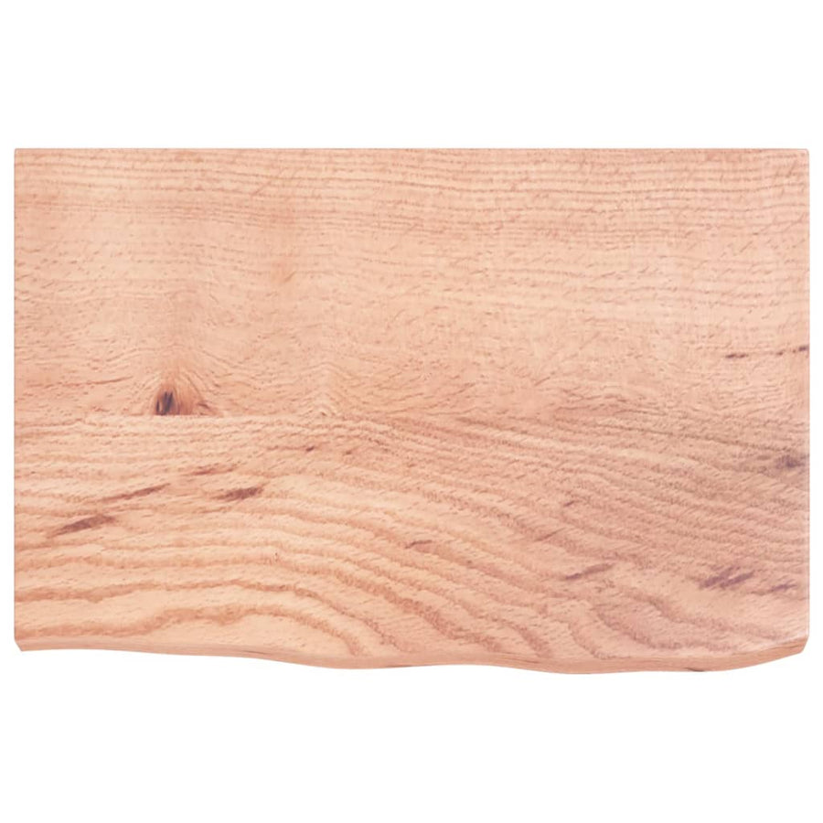 Wastafelblad 60X40X(2-4) Cm Behandeld Massief Hout Lichtbruin 60 x 40 x 4 cm