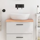 Basin countertop 60x40x(2-4) cm treated solid wood light brown