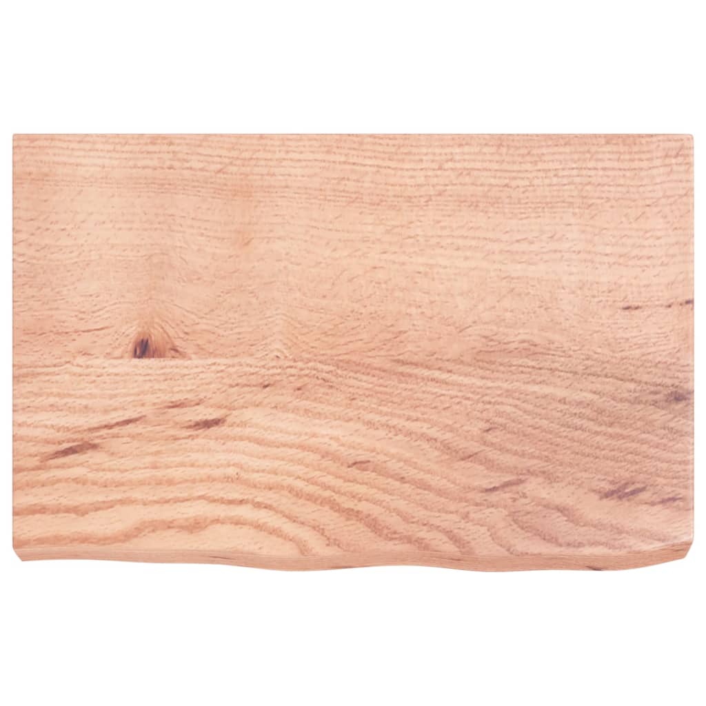 Wastafelblad 60X40X(2-6) Cm Behandeld Massief Hout Lichtbruin 60 x 40 x 6 cm