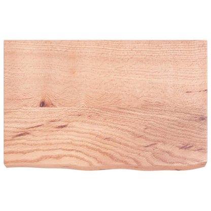 Wastafelblad 60X40X(2-6) Cm Behandeld Massief Hout Lichtbruin 60 x 40 x 6 cm