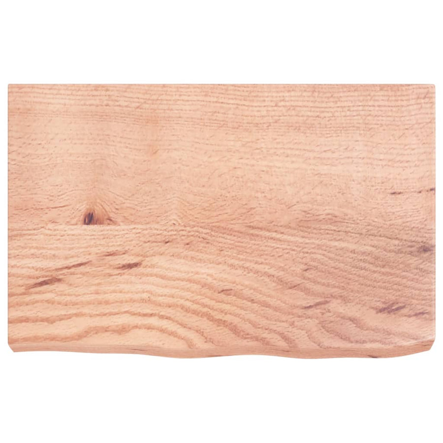 Wastafelblad 60X40X(2-6) Cm Behandeld Massief Hout Lichtbruin 60 x 40 x 6 cm