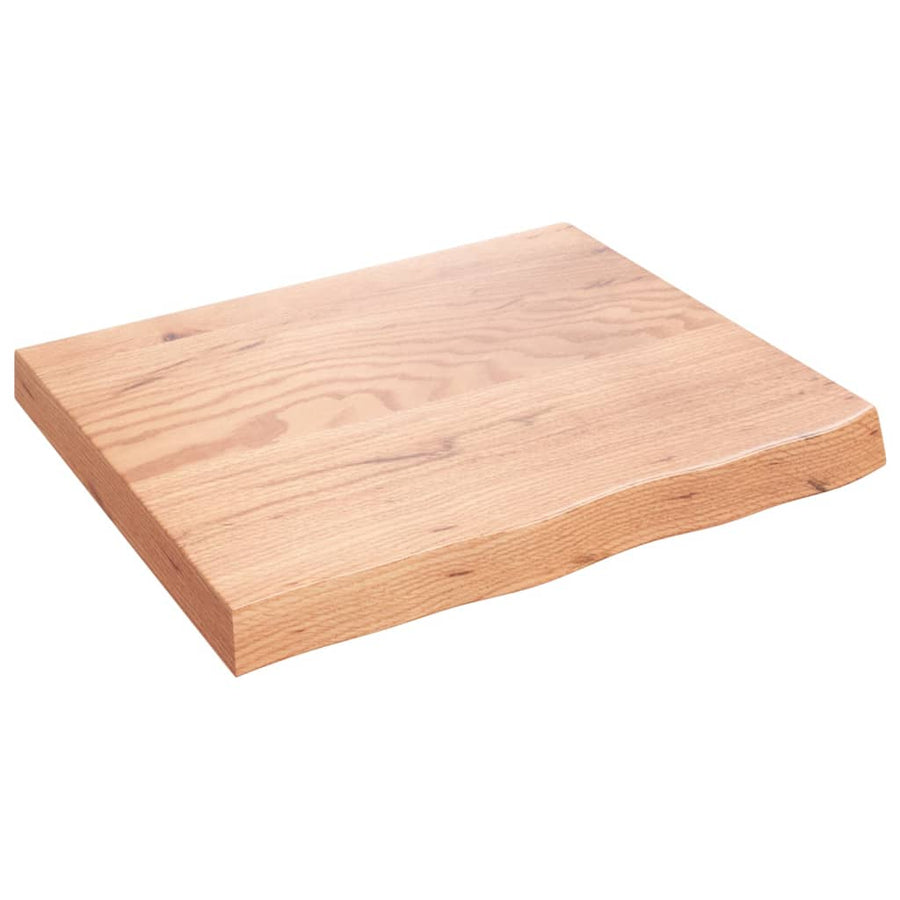 Wastafelblad 60X50X(2-6) Cm Behandeld Massief Hout Lichtbruin 60 x 50 x 6 cm