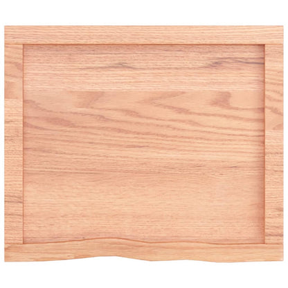 Wastafelblad 60X50X(2-6) Cm Behandeld Massief Hout Lichtbruin 60 x 50 x 6 cm