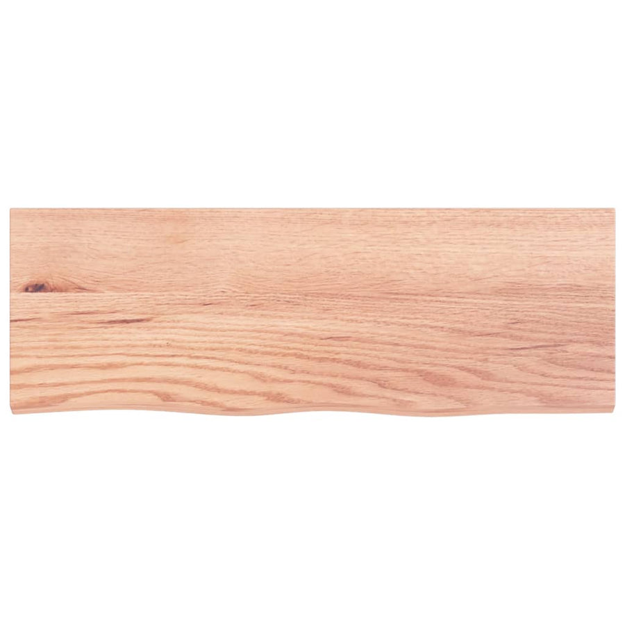 Wastafelblad 80X30X2 Behandeld Massief Hout Lichtbruin 80 x 30 x 2 cm