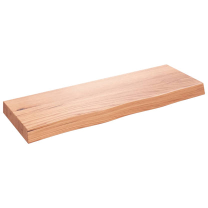 Wastafelblad 80X30X(2-6) Cm Behandeld Massief Hout Lichtbruin 80 x 30 x 6 cm