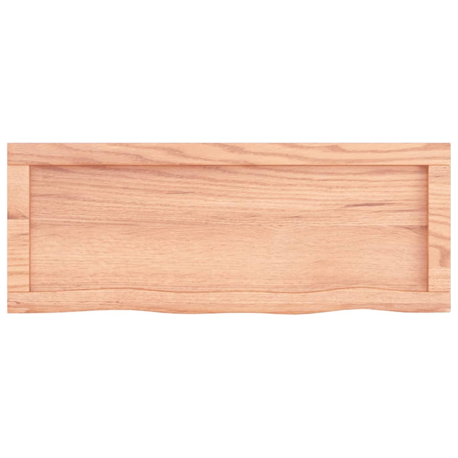 Wastafelblad 80X30X(2-6) Cm Behandeld Massief Hout Lichtbruin 80 x 30 x 6 cm