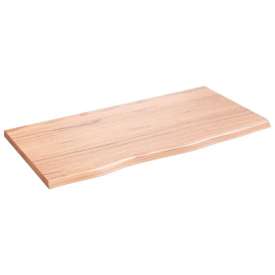 Wastafelblad 80X40X2 Behandeld Massief Hout Lichtbruin 80 x 40 x 2 cm