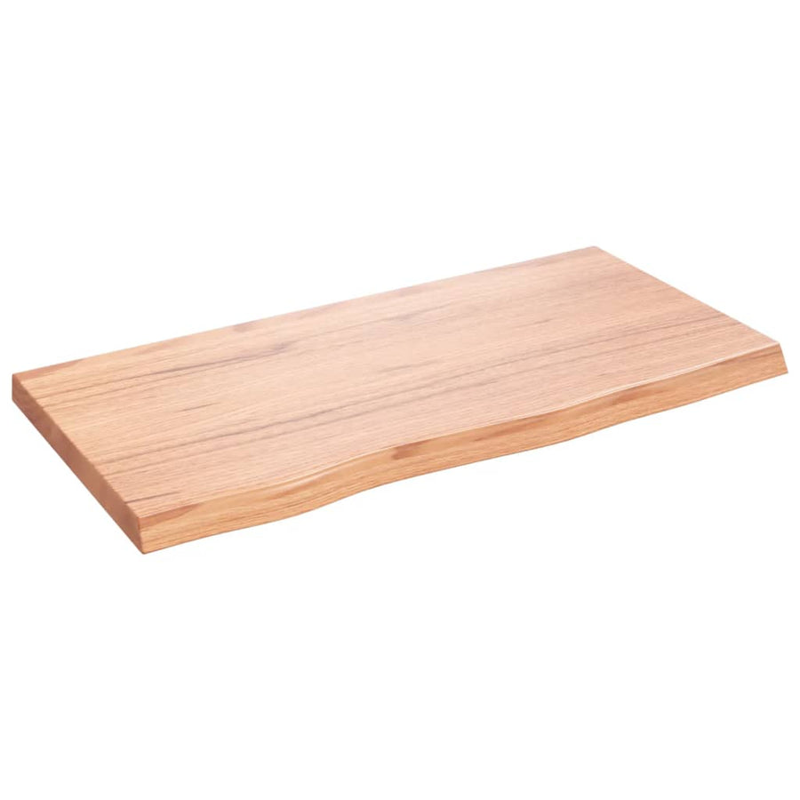 Wastafelblad 80X40X(2-4) Cm Behandeld Massief Hout Lichtbruin 80 x 40 x 4 cm