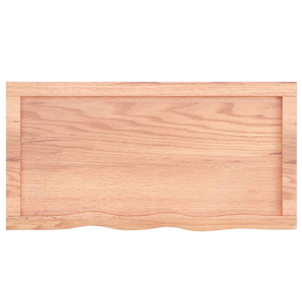 Wastafelblad 80X40X(2-4) Cm Behandeld Massief Hout Lichtbruin 80 x 40 x 4 cm
