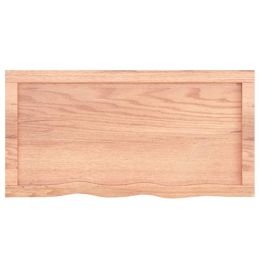 Wastafelblad 80X40X(2-4) Cm Behandeld Massief Hout Lichtbruin 80 x 40 x 4 cm