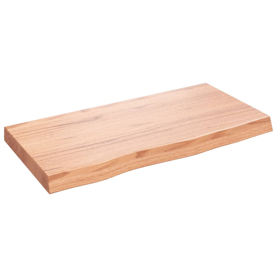 Wastafelblad 80X40X(2-6) Cm Behandeld Massief Hout Lichtbruin 80 x 40 x 6 cm