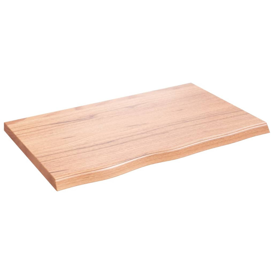 Wastafelblad 80X50X(2-4) Cm Behandeld Massief Hout Lichtbruin 80 x 50 x 4 cm