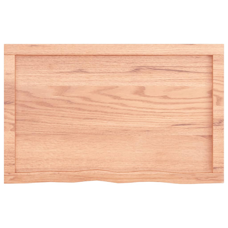 Wastafelblad 80X50X(2-4) Cm Behandeld Massief Hout Lichtbruin 80 x 50 x 4 cm