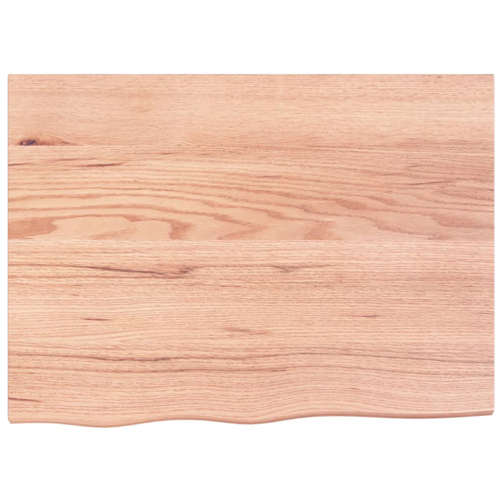Wastafelblad 80X60X2 Behandeld Massief Hout Lichtbruin 80 x 60 x 2 cm