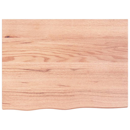 Wastafelblad 80X60X2 Behandeld Massief Hout Lichtbruin 80 x 60 x 2 cm
