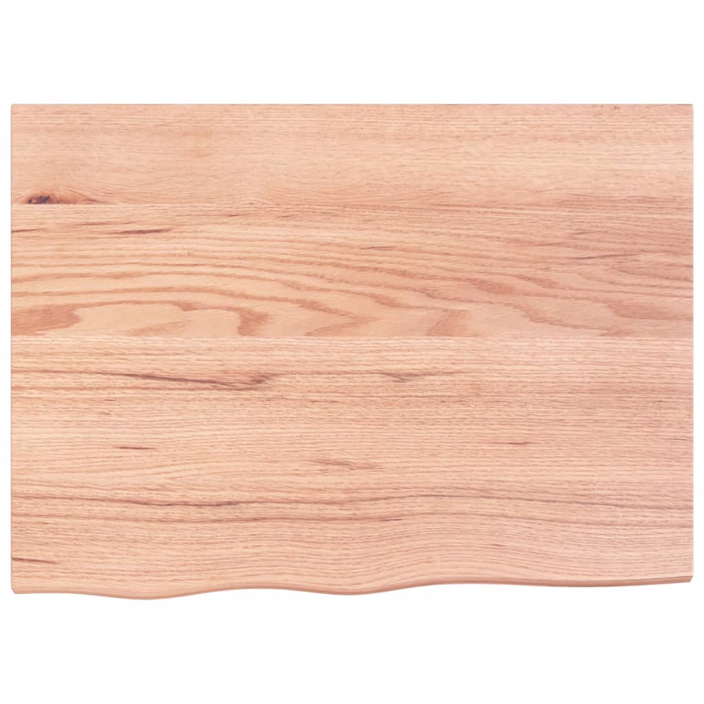 Wastafelblad 80X60X(2-6) Cm Behandeld Massief Hout Lichtbruin 80 x 60 x 6 cm