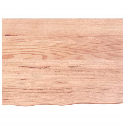 Wastafelblad 80X60X(2-6) Cm Behandeld Massief Hout Lichtbruin 80 x 60 x 6 cm