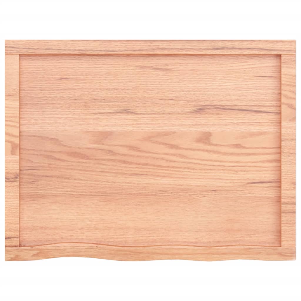 Wastafelblad 80X60X(2-6) Cm Behandeld Massief Hout Lichtbruin 80 x 60 x 6 cm
