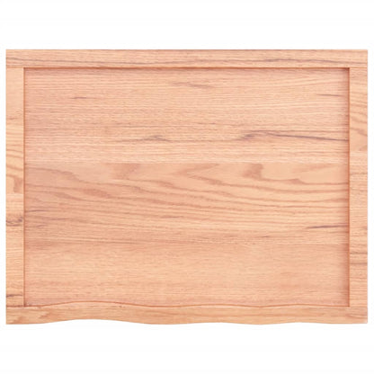 Wastafelblad 80X60X(2-6) Cm Behandeld Massief Hout Lichtbruin 80 x 60 x 6 cm